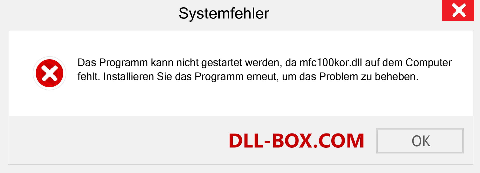 mfc100kor.dll-Datei fehlt?. Download für Windows 7, 8, 10 - Fix mfc100kor dll Missing Error unter Windows, Fotos, Bildern