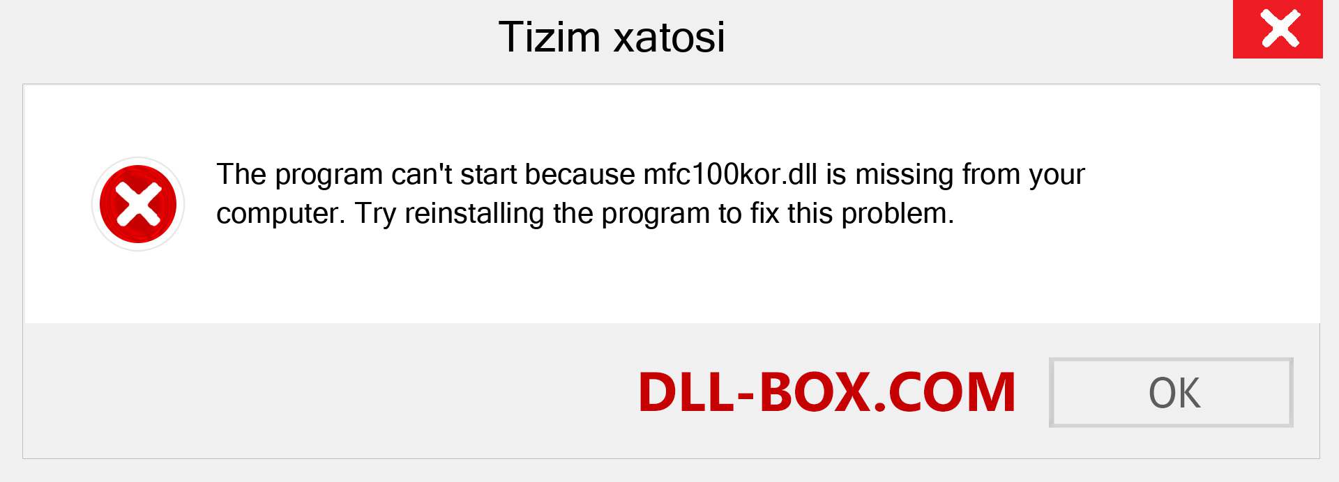 mfc100kor.dll fayli yo'qolganmi?. Windows 7, 8, 10 uchun yuklab olish - Windowsda mfc100kor dll etishmayotgan xatoni tuzating, rasmlar, rasmlar